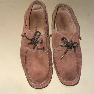 John Varvatos Brown Suede Boat Shoes
